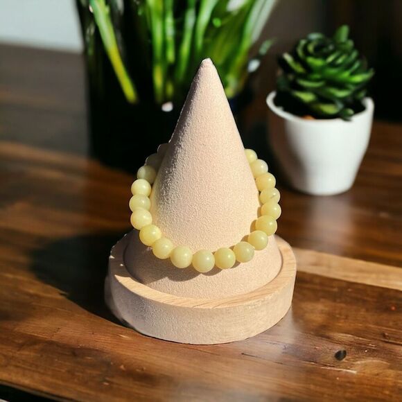 Lemon‎ Jasper Crystal Beaded Bracelet - Picture 1 of 7